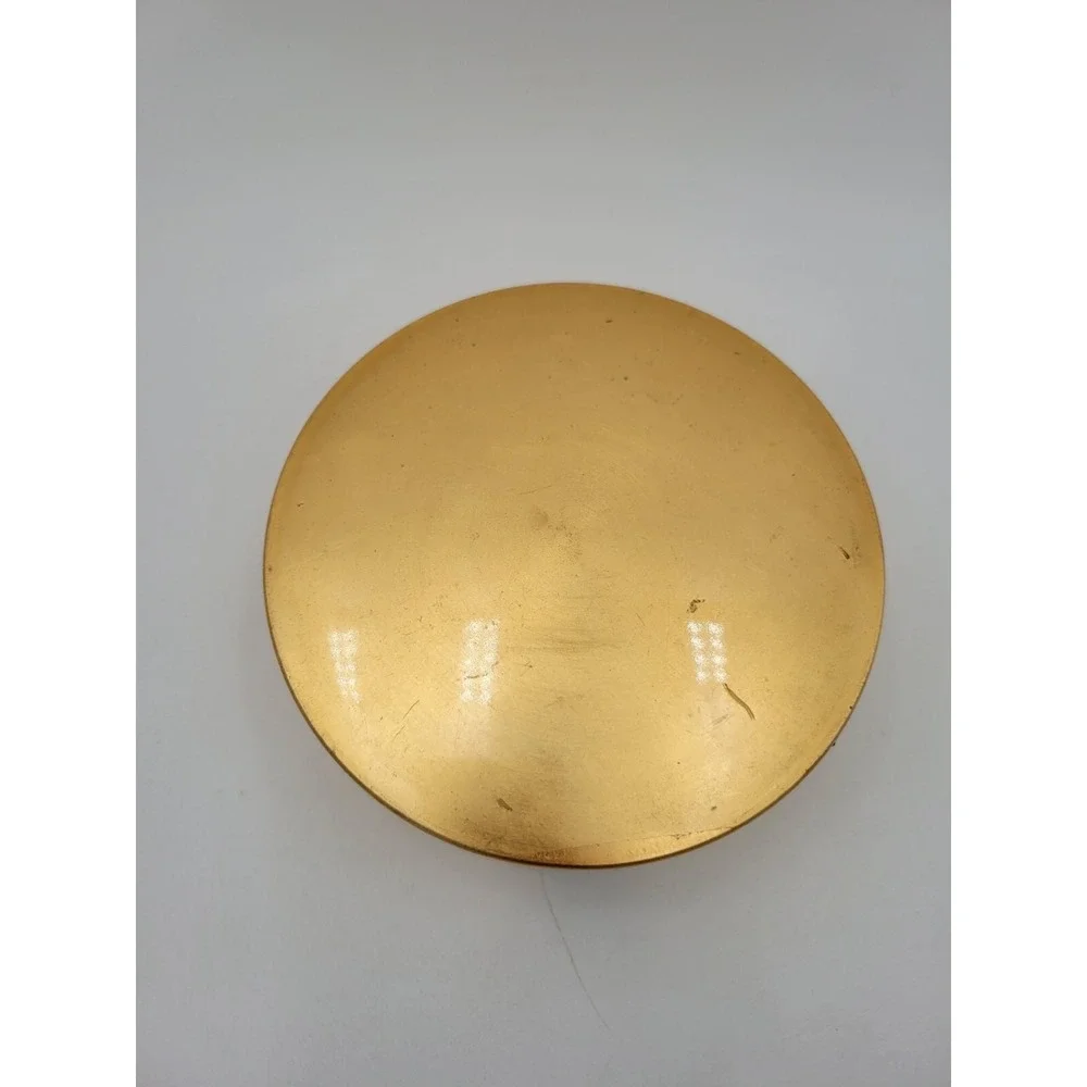 Vintage Gold & Black Lacquerware 5 Appetizer Snack‎ Plates In Holder